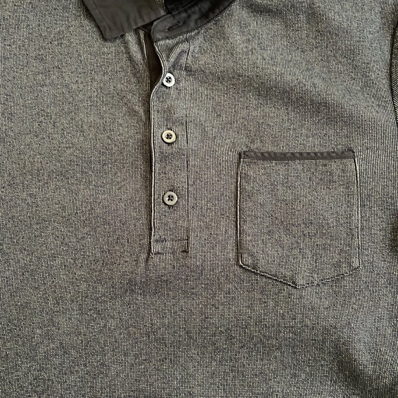 Express Stretch Mens Polo (Black/White) - Picture 3 of 4